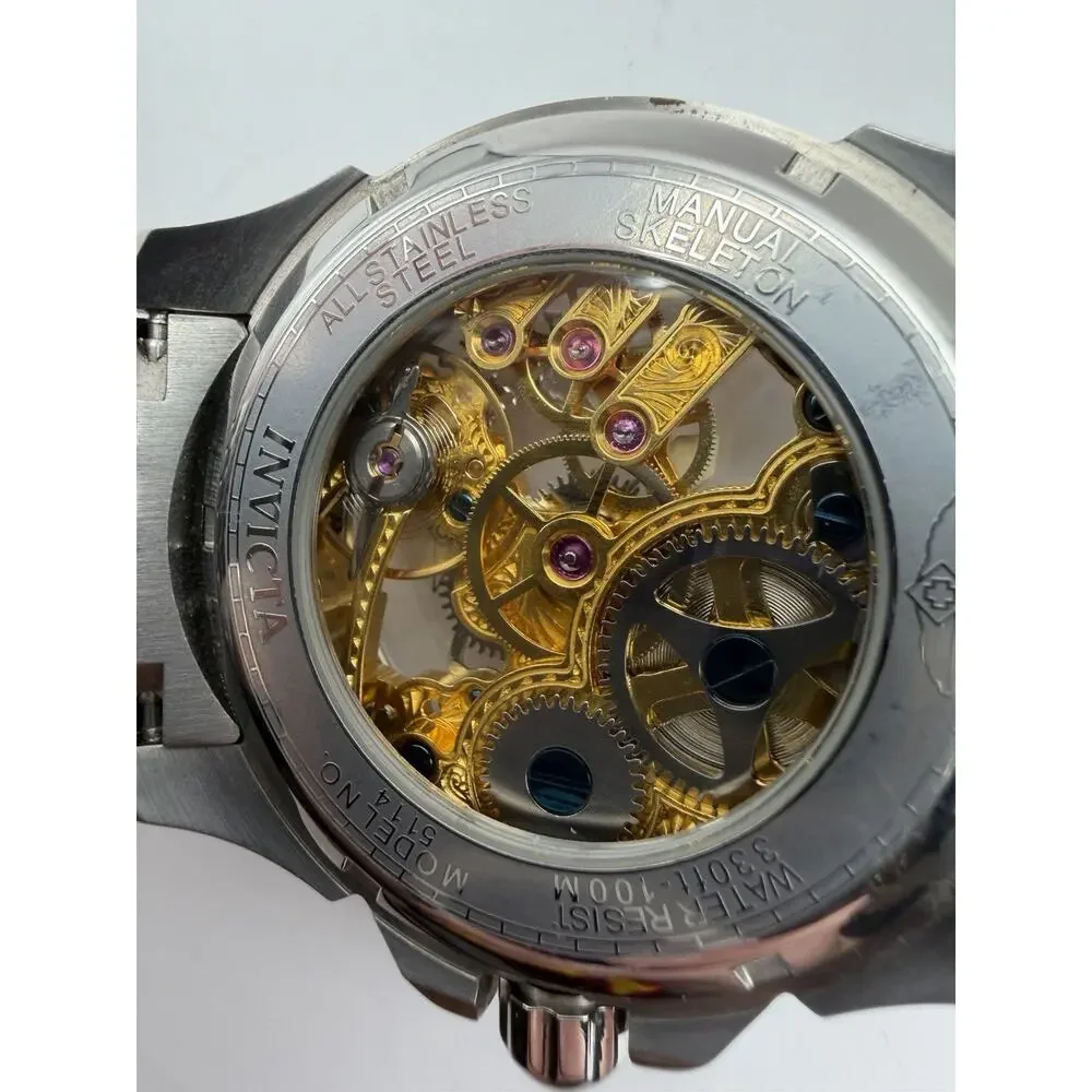 RARE Invicta 5114 Mechanical Skeleton Men's Watch - Discontinued - WORKING